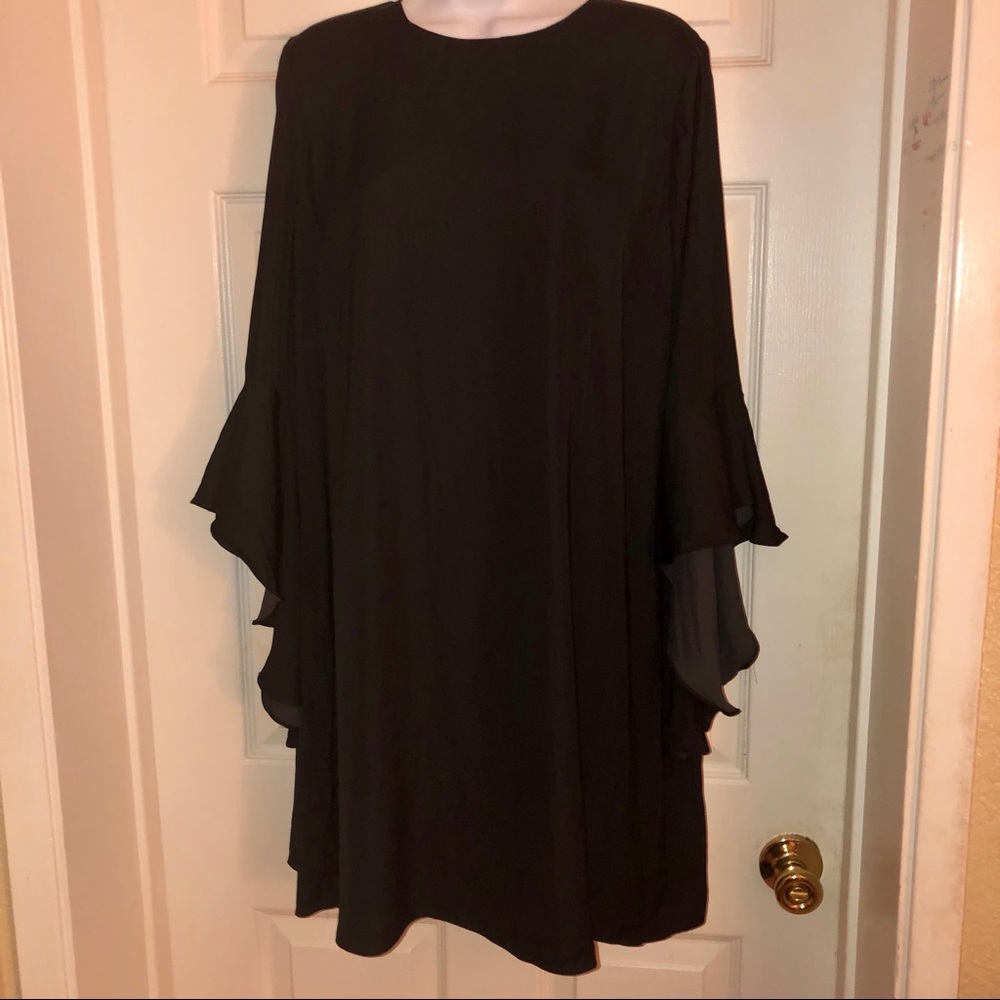 Who What Wear Ruffled Tunic Dress BLACK (XL)